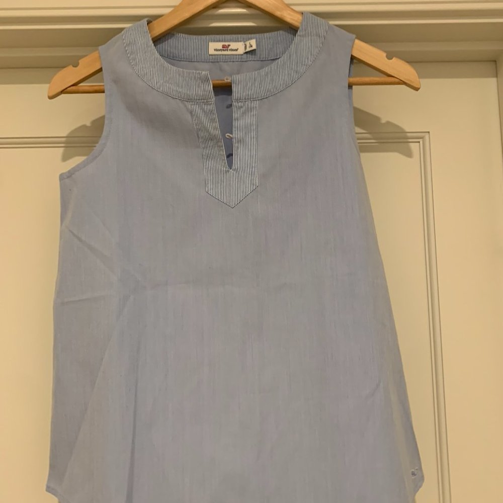 Vineyard Vines Light Blue Sleeveless Popover Tunic